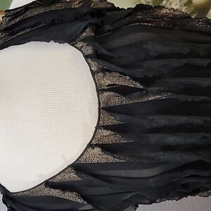 Black gold shimmery sleeveless shirt sheer Taylor Swift concert shirt